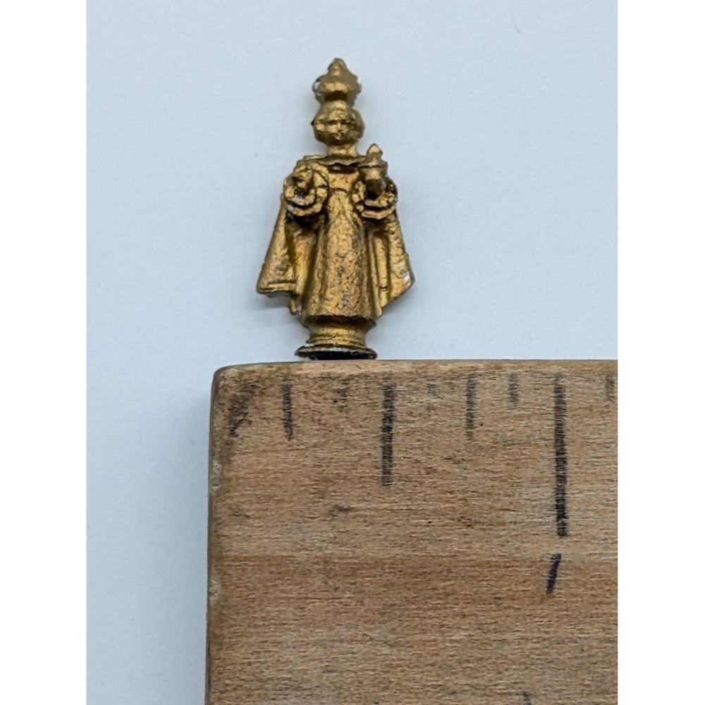 1:12 Doll House Miniature‎ Infant Jesus of Prague Pot Metal Statue Pocket Signed